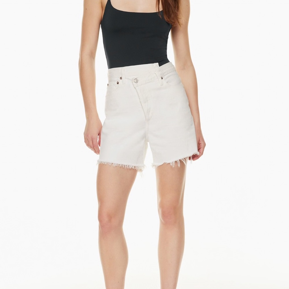 AGOLDE criss cross jean short White Size 23